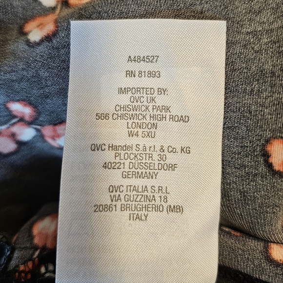 J Jason Wu Women's Woven Printed Lightweight Satin Floral Trench, Black Pink XL - Picture 7 of 9